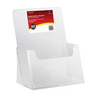 deflecto brochure holder extra capacity free-standing a5 clear