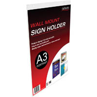 deflecto sign holder wall mount portrait a3 clear