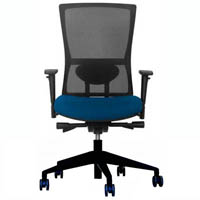 dal koda chair with mesh back and sliding seat with nylon base blue