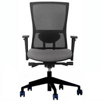 dal koda chair with mesh back and sliding seat with nylon base grey