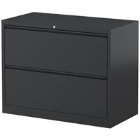 steelco lateral filing cabinet 2 drawer 710 x 915 x 463mm graphite ripple