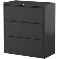 steelco lateral filing cabinet 3 drawer 1015 x 915 x 463mm graphite ripple