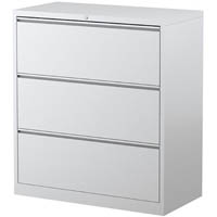 steelco lateral filing cabinet 3 drawer 1015 x 915 x 463mm white satin