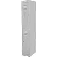 steelco personnel locker 2 door 380mm silver grey