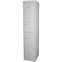 steelco personnel locker 4 door latchlock 305mm silver grey