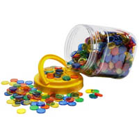 educational colours transparent counters 20mm assorted tub 1000