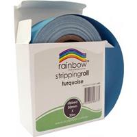 rainbow stripping roll ribbed 50mm x 30m turquoise