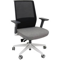rapidline motion task chair medium mesh back arms black/light grey