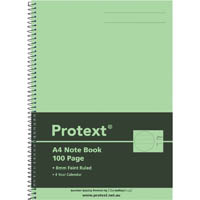 protext note book 8mm feint ruled 55gsm 100 page a4 lime