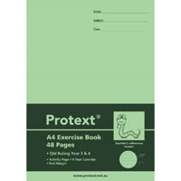 protext exercise book qld ruling year 3/4 12mm 70gsm 48 page a4 snake assorted