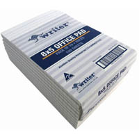 writer office pad ruled 8mm ruled 50gsm 100 sheet 200 x 125mm white pack 10