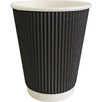 writer breakroom double wall paper cup 12oz black carton 500