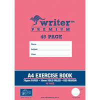 writer premium exercise book ruled 18mm 70gsm 48 page a4 bus