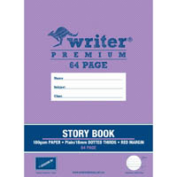writer premium story book 18mm plain/dotted thirds 100gsm 64 page 330 x 240mm pencil