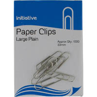 initiative paper clip large plain 33mm pack 1000