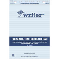 writer presentation flipchart pad 60gsm 50 sheets 850 x 600mm white pack 2