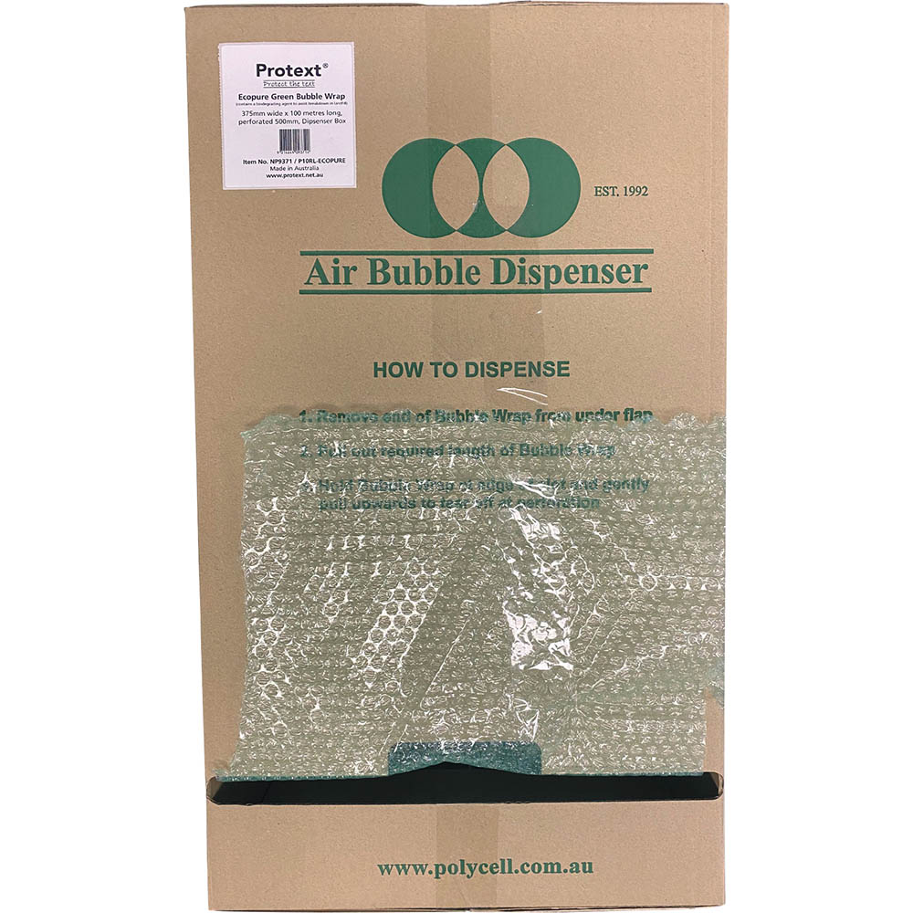 POLYCELL ECOPURE GREEN BUBBLE WRAP 500MM PERFORATED 375MM X 100M DISPENSER BOX |  | 7108926