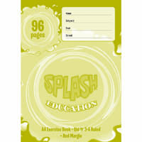 splash exercise book qld ruled year 3/4 12mm 60gsm 96 page a4