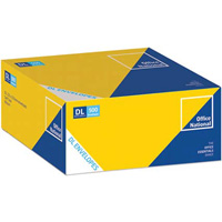 office national dl envelopes wallet plainface self seal 80gsm 110 x 220mm white box 500