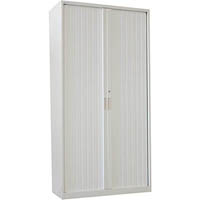 steelco tambour door cabinet 5 shelves 2000h x 1200w x 463d mm silver grey