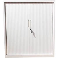 steelco tambour door cabinet 5 shelves 2000h x 1200w x 463d mm white satin