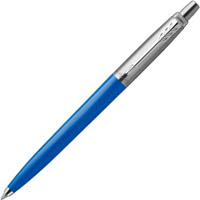 parker jotter originals ballpoint pen medium blue ink medium stainless steel / blue trim