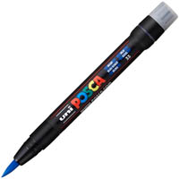posca pcf-350 paint marker brush tip blue