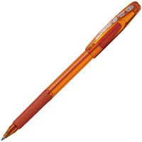 pentel bk401 superb g ballpoint pen 0.7mm orange box 12