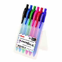 pentel bl107 energel x retractable gel ink pen 0.7mm assorted pack 6