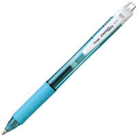 pentel bl107 energel x retractable gel ink pen 0.7mm sky blue barrel black ink box 12