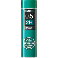 pentel c275 ain stein mechanical pencil lead refill 0.5mm 2h green tube 40
