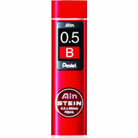 pentel c275 ain stein mechanical pencil lead refill 0.5mm b red tube 40