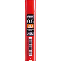 pentel c275 ain stein mechanical pencil lead refill 0.5mm 2b red tube 12