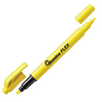 pentel slw11 illumina flex highlighter twin tip bullet/chisel yellow
