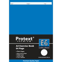protext e6 premium exercise book plain 70gsm 64 page a4 assorted