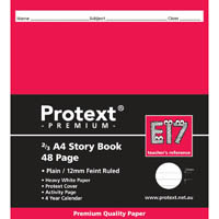 protext premium e17 story book plain and 12mm ruled 48 page 210 x 190mm assorted