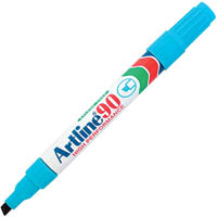 artline 90 permanent marker chisel 2-5mm light blue