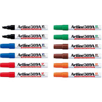 artline 509a whiteboard marker chisel 5mm assorted box 12