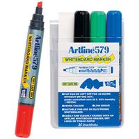 artline 579 whiteboard marker chisel 5mm assorted wallet 4