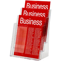 esselte brochure holder free-standing 3 tier a4 clear