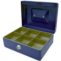 esselte classic cash box 200 x 150 x 80mm size 8 blue