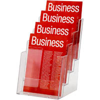 esselte brochure holder free-standing 4 tier a5 clear