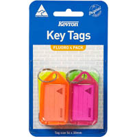 kevron id38 keytags assorted fluorescent pack 4
