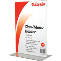esselte sign / menu holder double sided portrait a4 clear