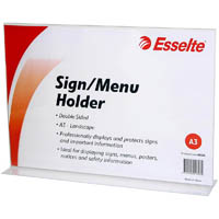 esselte sign / menu holder double sided landscape a3 clear