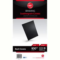 gbc ibico binding cover leathergrain 300gsm a4 black pack 100