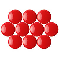 quartet magnetic buttons 30mm red pack 10