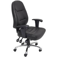 rapidline pu300 ergonomic task chair high back chrome base arms pu black