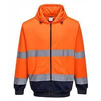 portwest high visibility zipped hoody two-tone large orange navy