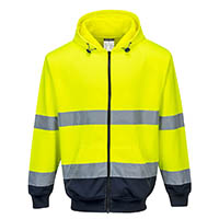 portwest high visibility zipped hoody two-tone xxl yellow navy